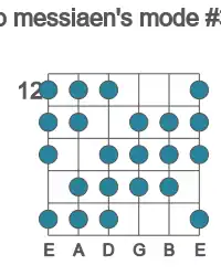 Guitar scale for messiaen's mode #3 in position 12